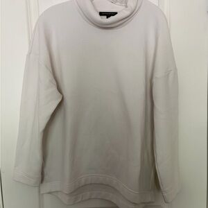 Banana Republic White Ribbed Turtleneck Top